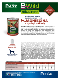 MONGE BWILD GRAIN FREE LAMM 400g 2