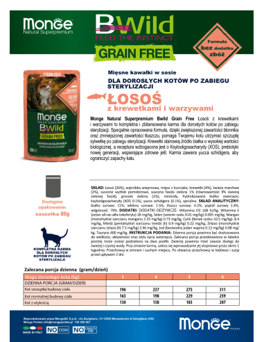 BWILD GRAIN FREE Łosoś z krewetkami i warzywami...