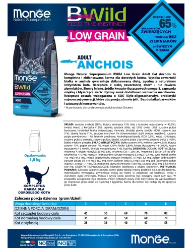 CAT BWILD ADULT ANCHOIS (szprotki) 1,5kg