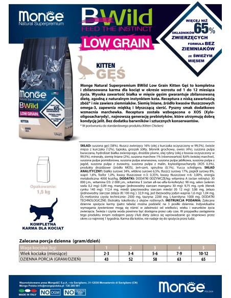 BWILD KITTEN GOOSE 1.5 kg