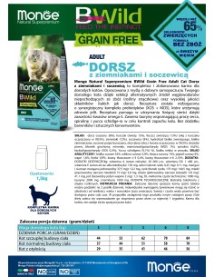 CAT BWILD GRAIN FREE DORSZ Z ZIEMNIAKAMI I SOCZEWICĄ 1,5kg 2
