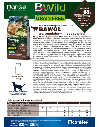 CAT BWILD GRAIN FREE GROSSE ZUCHTEN Büffel 1,5 kg