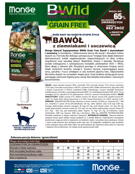 CAT BWILD GRAIN FREE GROSSE ZUCHTEN Büffel 1,5 kg
