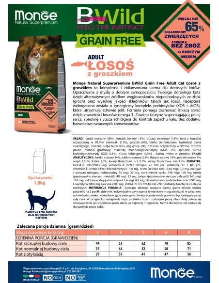 CAT BWILD GRAIN FREE SALMON 1.5 kg
