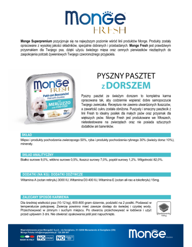 MONGE FRESH PATE WITH COD 100g