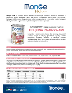 MONGE FRESH PUPPY VEAL WITH VEGETABLES 400g 2