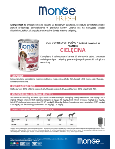 MONGE FRESH ADULT CIELĘCINA 400g 2