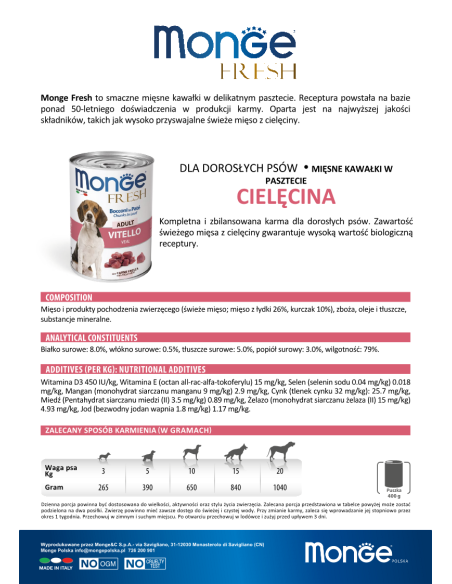 MONGE FRESH Kalbfleisch 400g