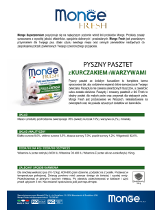 OUTLET MONGE FRESH PASZTET Z KURCZAKIEM I WARZYWAMI 100g 2