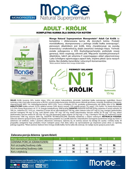 CAT ADULT RABBIT 1.5 kg