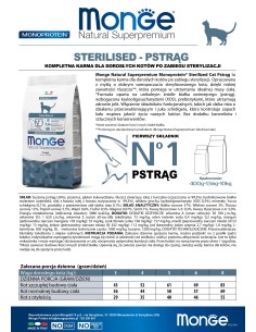 OUTLET CAT STERILISED PSTRĄG 1,5kg 2