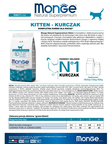 KITTEN KURCZAK 10KG