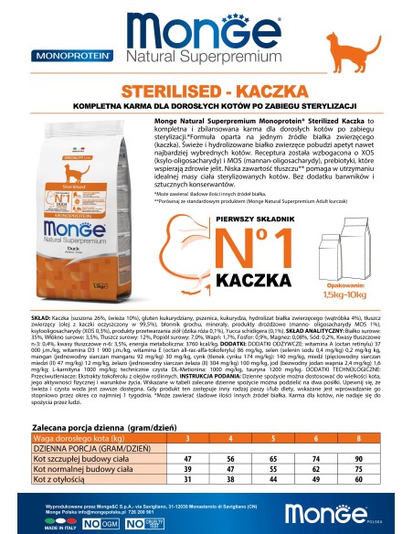 CAT STERILISED KACZKA 10kg