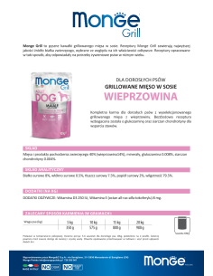 MONGE GRILL-MIĘSNE KAWAŁKI Z WIEPRZOWINĄ 100g 2