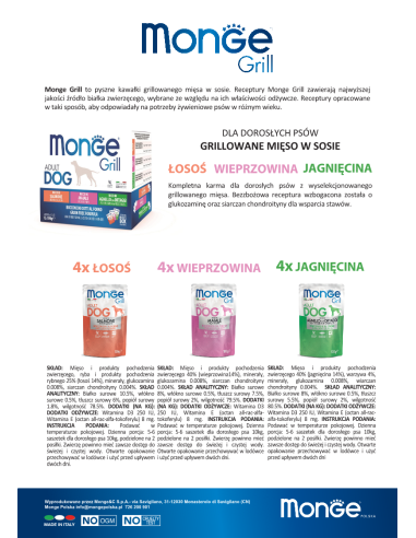 MONGE GRILL Multi Box Dog  salmon/pork/lamb...
