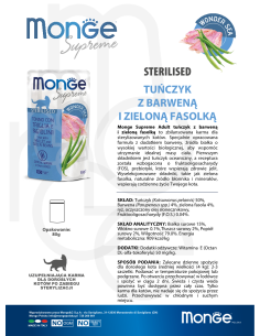 Monge Supreme saszetka Sterilised Tuńczyk z barweną i... 2