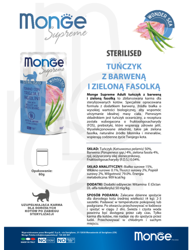 Monge Supreme pouch Sterilised Tuna with mullet...