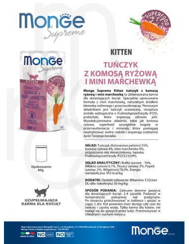 Monge Supreme sachet Kitten Thunfisch mit...