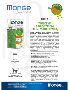 Monge Supreme pouch Adult Tuna with peas and mini carrots... 2