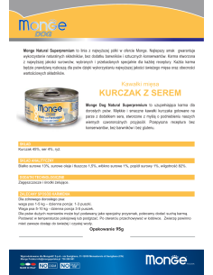 MONGE DOG NATURAL KURCZAK Z SEREM 95g 2