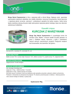 MONGE DOG NATURAL KURCZAK Z WARZYWAMI 95g 2