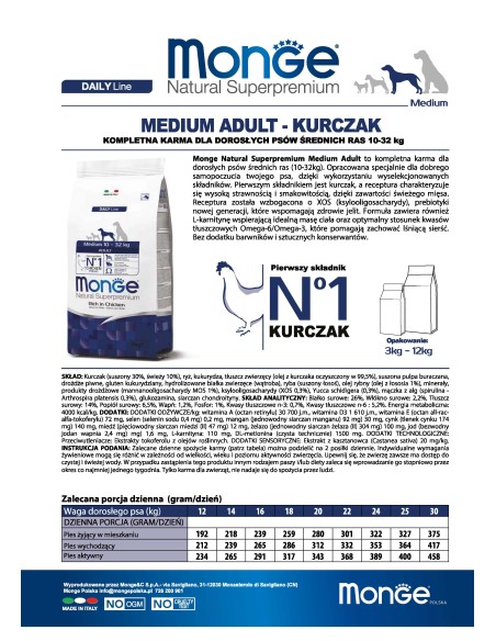 OUTLET MONGE MEDIUM ADULT 3KG