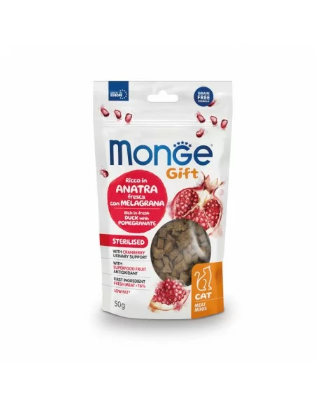OUTLET Monge Gift Meat Minis Cat Sterilised Duck with pomegranate and cranberries 50g