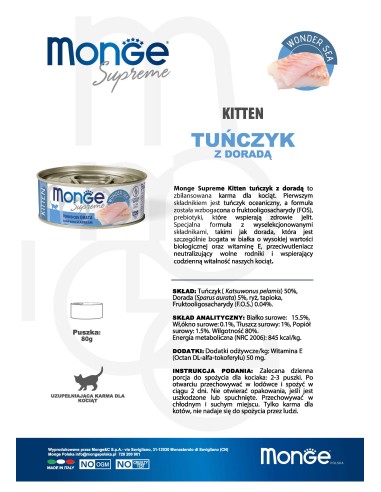 OUTLET Monge Supreme kann Kitten Thunfisch mit...