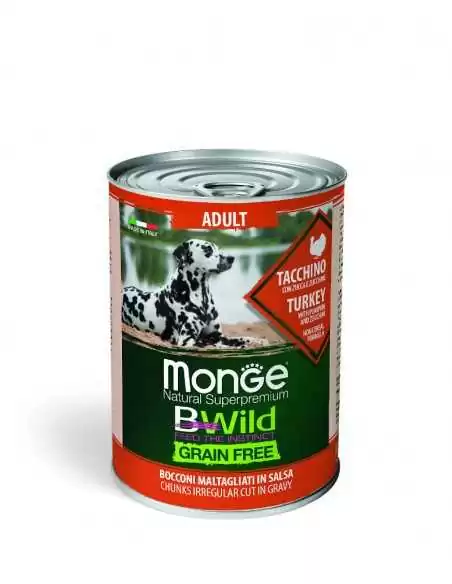 OUTLET MONGE BWILD GRAIN FREE TURKEY 400g