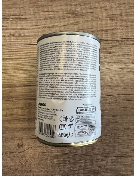 OUTLET MONGE DOG SOLO ENTE 400g