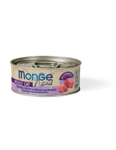 MONGE NATURAL TUNA WITH CHICKEN AND BEEF 80G