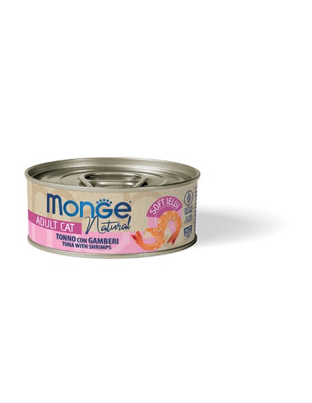 MONGE NATURAL TUNA WITH SHRIMP in Jelly 80G