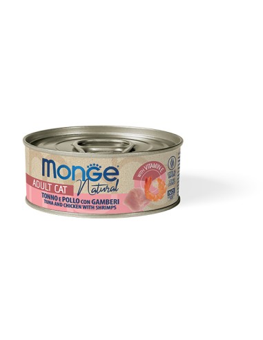 MONGE NATURAL TUNA MIT HÜHNCHEN UND PRAWNS 80G