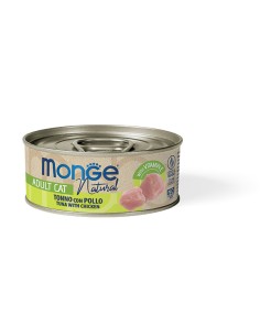 MONGE NATURAL TUŃCZYK ŻÓŁTOPŁETWY Z KURCZAKIEM w sosie 80g