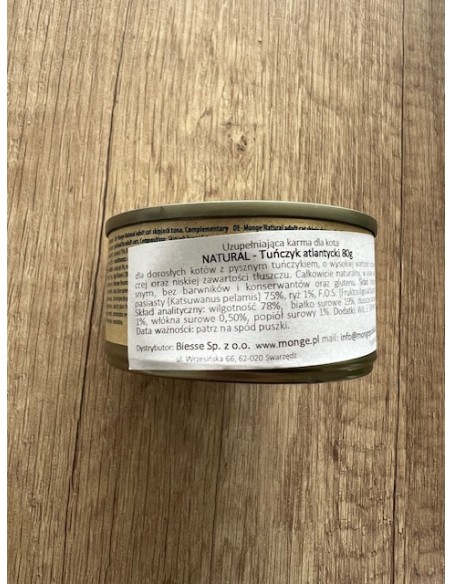 OUTLET MONGE NATURAL ATLANTIC TUNA 80G