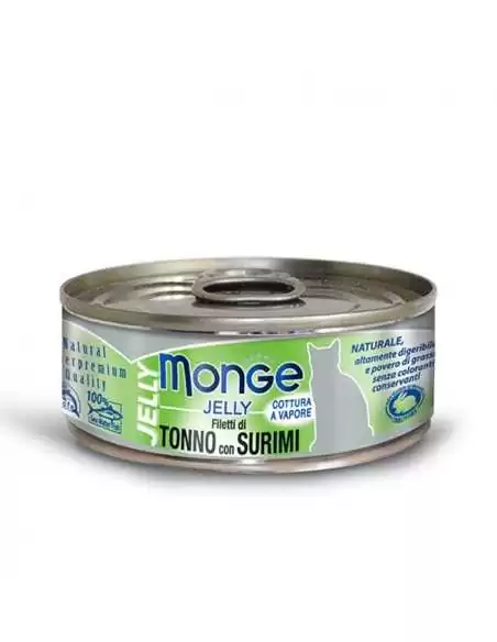 MONGE NATURAL TUŃCZYK ŻÓŁTOPŁETWY Z SURIMI w galarecie 80G
