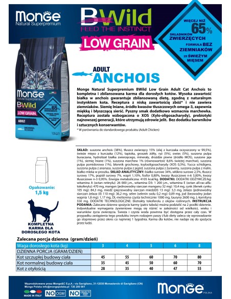 OUTLET CAT BWILD ADULT ANCHOIS (sprats) 1.5 kg