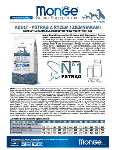 OUTLET DOG ADULT PSTRĄG Z RYŻEM 2,5KG
