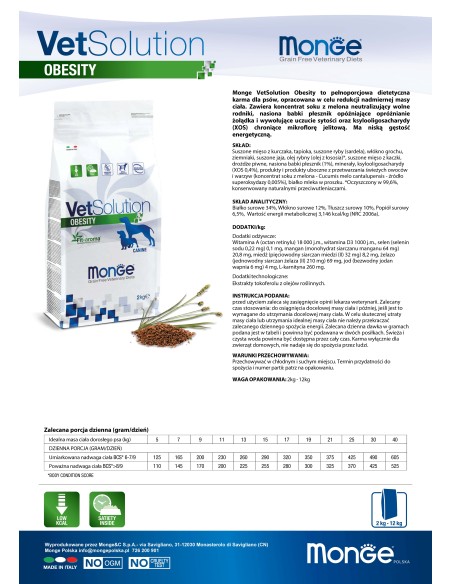 OUTLET VETSOLUTION DOG-OBESITY 2KG