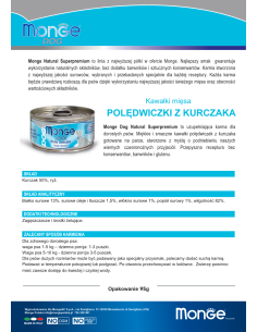 OUTLET MONGE DOG NATURAL POLĘDWICZKI DROBIOWE 95g 2