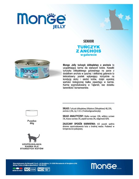 OUTLET MONGE SENIOR Thunfisch mit Sprotten 80g