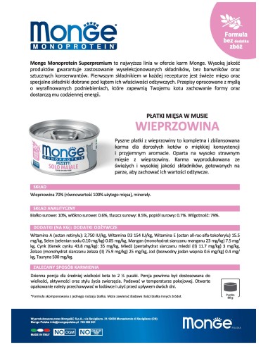 OUTLET MONOPROTEIN z mięsem wieprzowym 80g