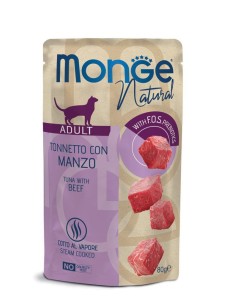 MONGE NATURAL TUŃCZYK Z WOŁOWINĄ W GALARECIE 80G saszetka