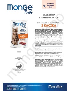 MONGE FRESH Z KACZKĄ 85g dla sterylizowanych kotów 2