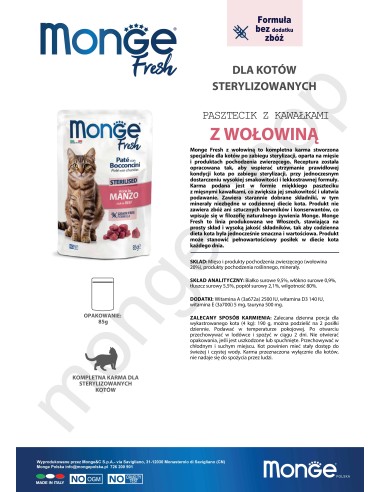 MONGE FRESH MIT RINDFLEISCH 85g für kastrierte...