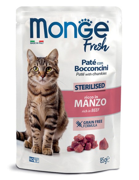 MONGE FRESH Z WOŁOWINĄ 85g dla sterylizowanych kotów