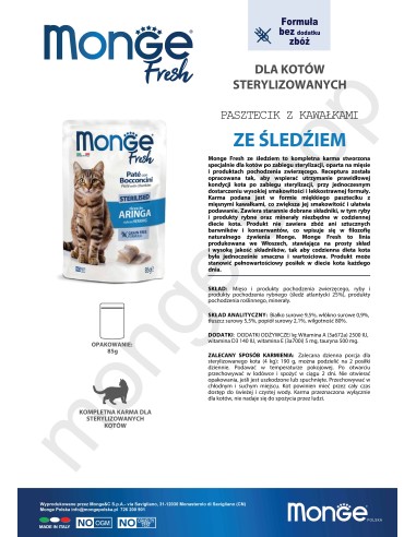 MONGE FRESH WITH HERRING 85g sterilised