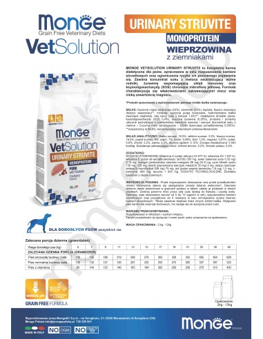 12KG MONGE VETSOLUTION URINARY STRUVITE...