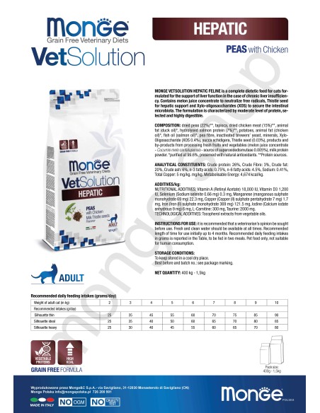 VETSOLUTION CAT-HEPATIC 1,5KG