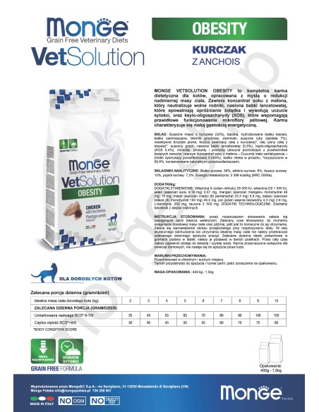OUTLET VETSOLUTION CAT-OBESITY 1,5 kg